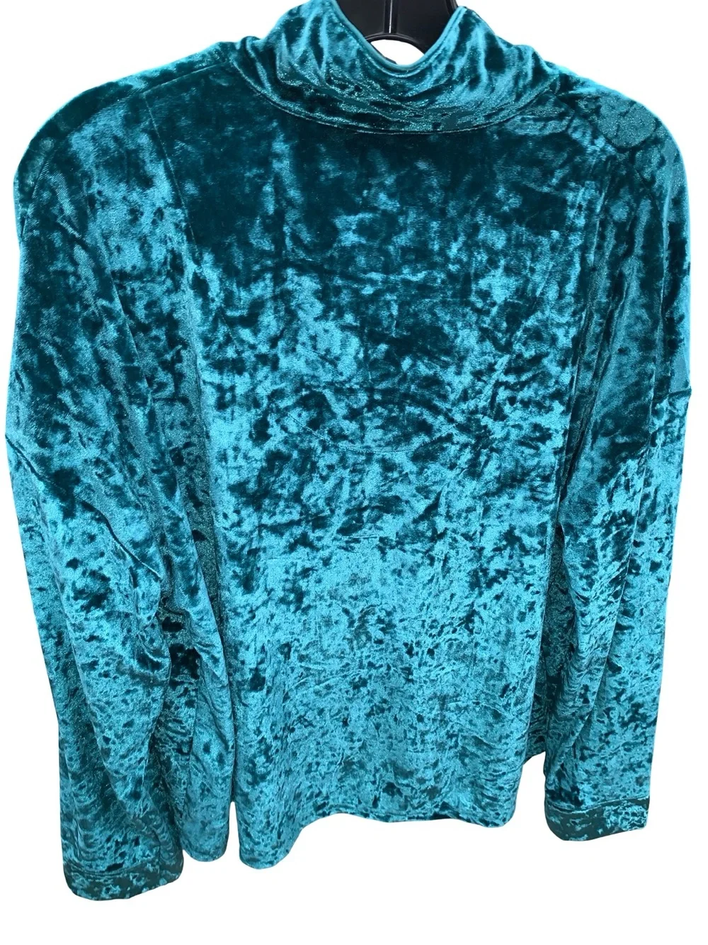 Lord & Taylor Ladies Teal Green Crushed Velvet Pajama Top Size XL